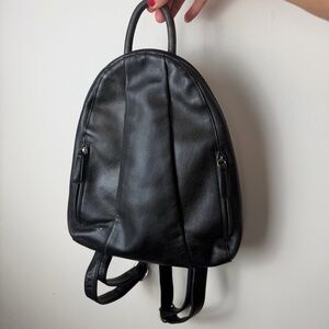 OSGOODE MARLEY Black Leather Teardrop Backpack Daypack